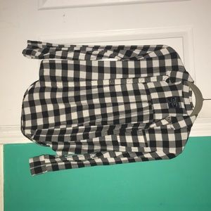 abercrombie & fitch basic black and white flannel